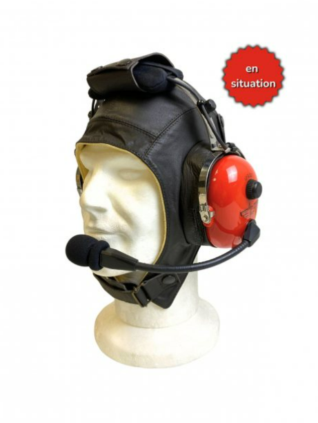 Casque aviateur en cuir de chamois