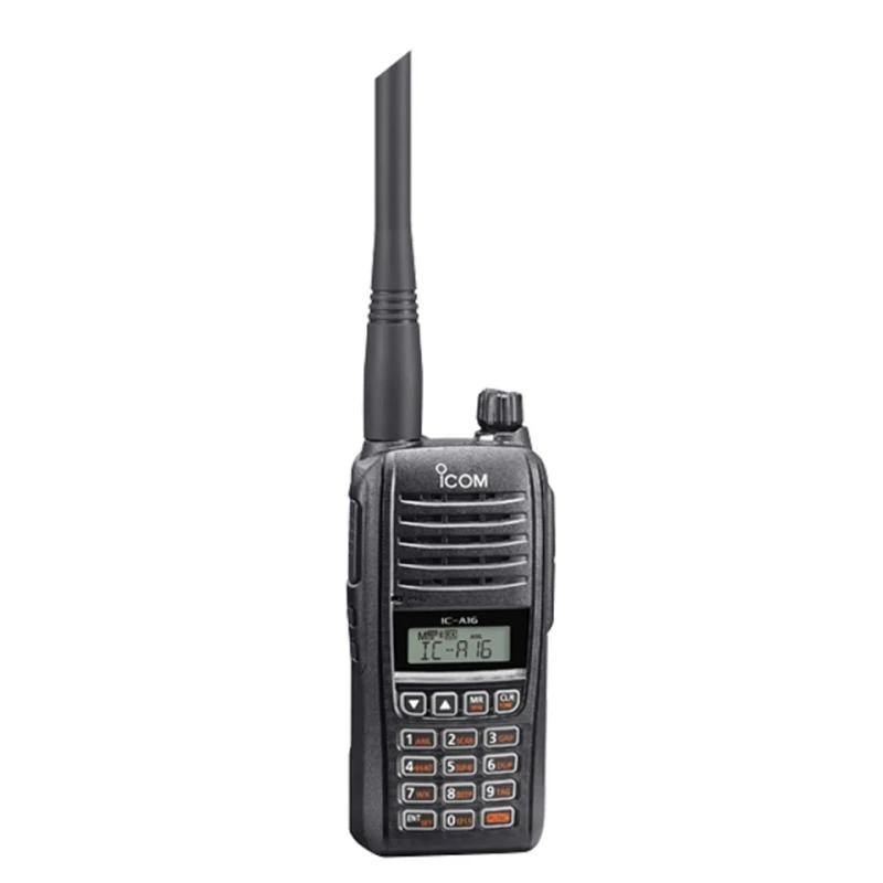 ICOM Aircraft Radio Handheld Radio IC-A16E (32) - 8.33 & 25 kHz Pitch, COM Channels, Bluetooth